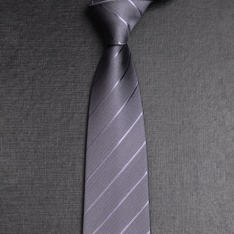 Cravate d'affaires en sergé de couleur foncée pour homme - Gris - image 2
