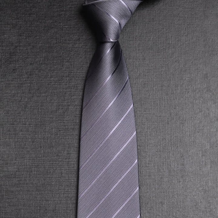 Cravate d'affaires en sergé de couleur foncée pour homme - Gris - image 2