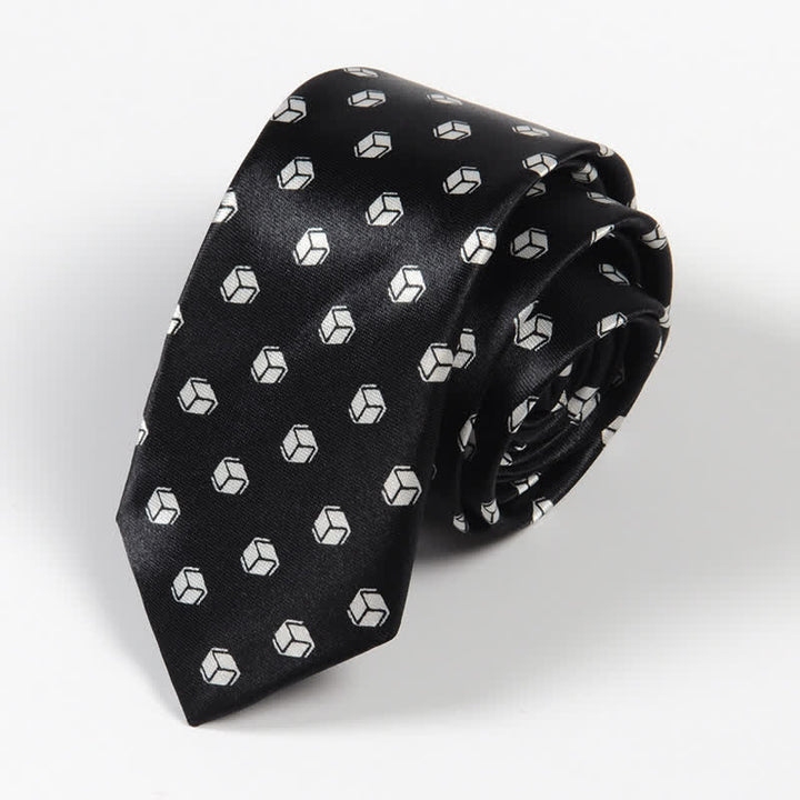 Cravate rayée à petits carreaux noirs et blancs pour homme 