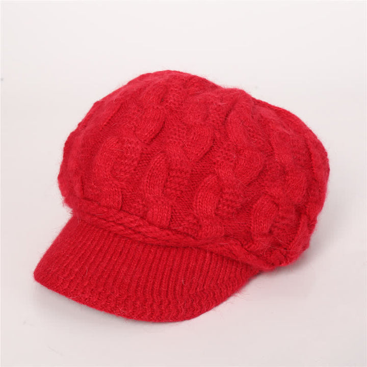 Bonnet à visière ample avec doublure moelleuse pour femme
