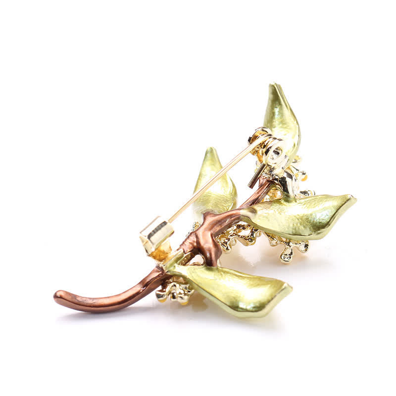 Broche branche de feuilles Fragrans pour femme