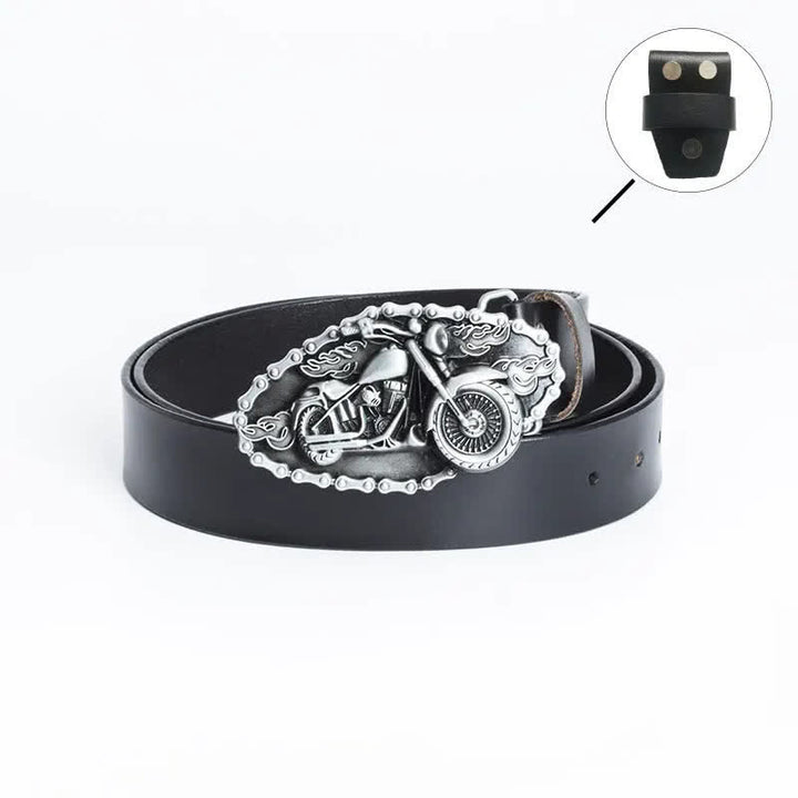Ceinture en cuir pour moto Punk Locomotive pour homme