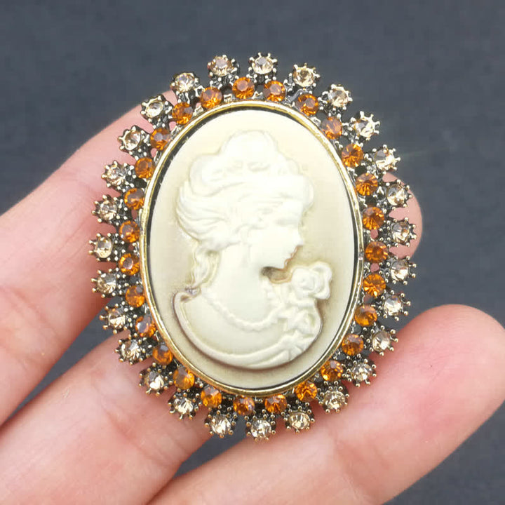 Broche victorienne pour femme avec camée ovale