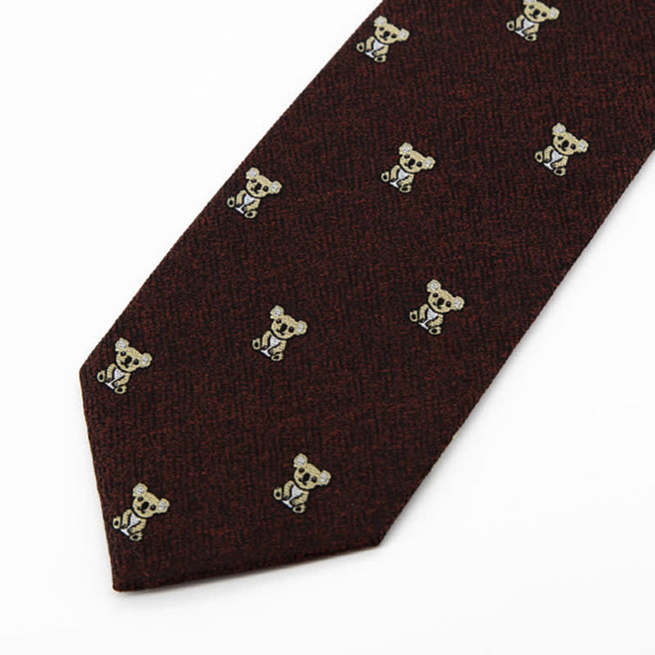 Cravate Koala Jaune Café Foncé pour Homme