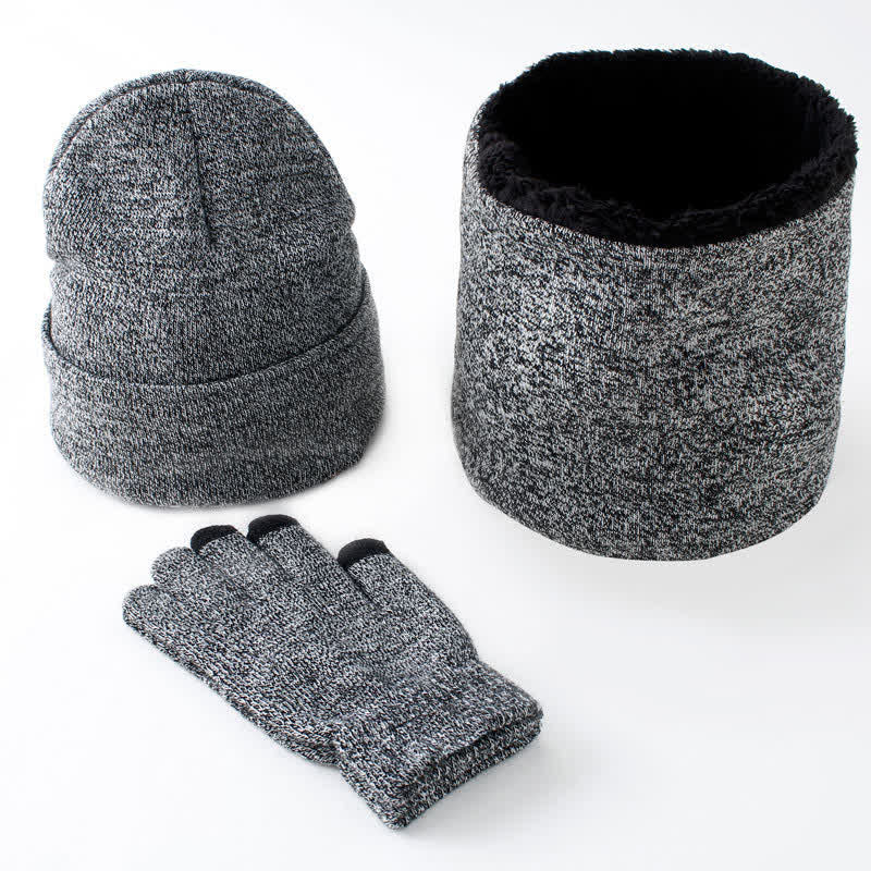 Ensemble de 3 bonnets chauds, écharpes, gants pour écran tactile