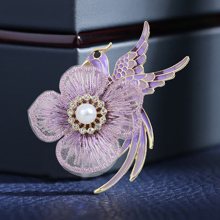Broche Oiseau Phénix Brodée Femme