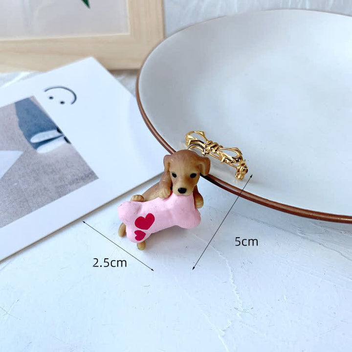 Broche ludique pour femme avec chat et dag et branche