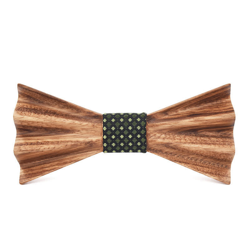 Nœud papillon en bois plié 3D stéréo marron pour homme