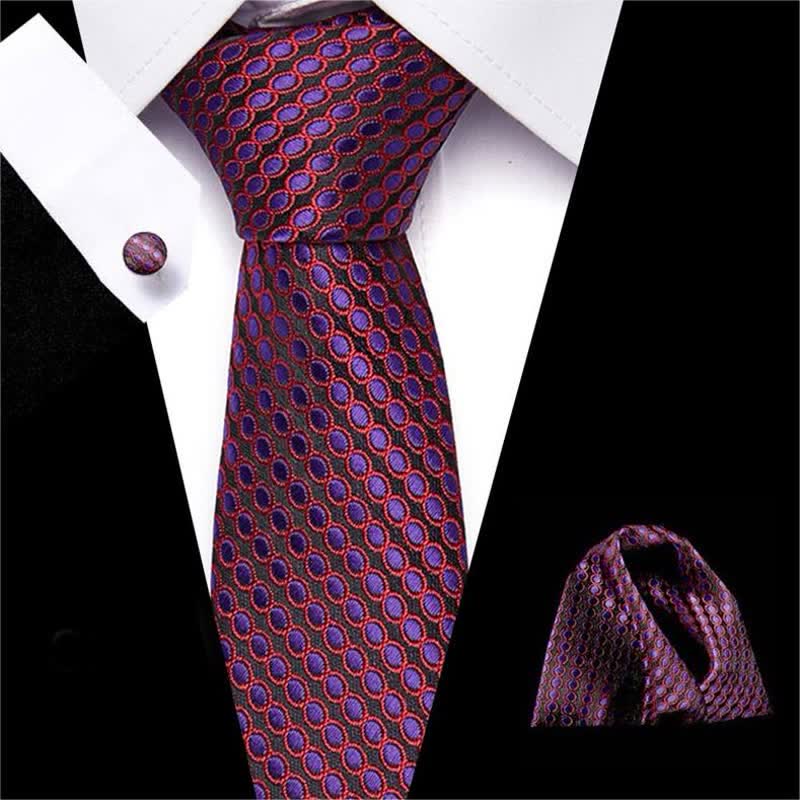 Lot de 3 cravates ovales à pois pour homme