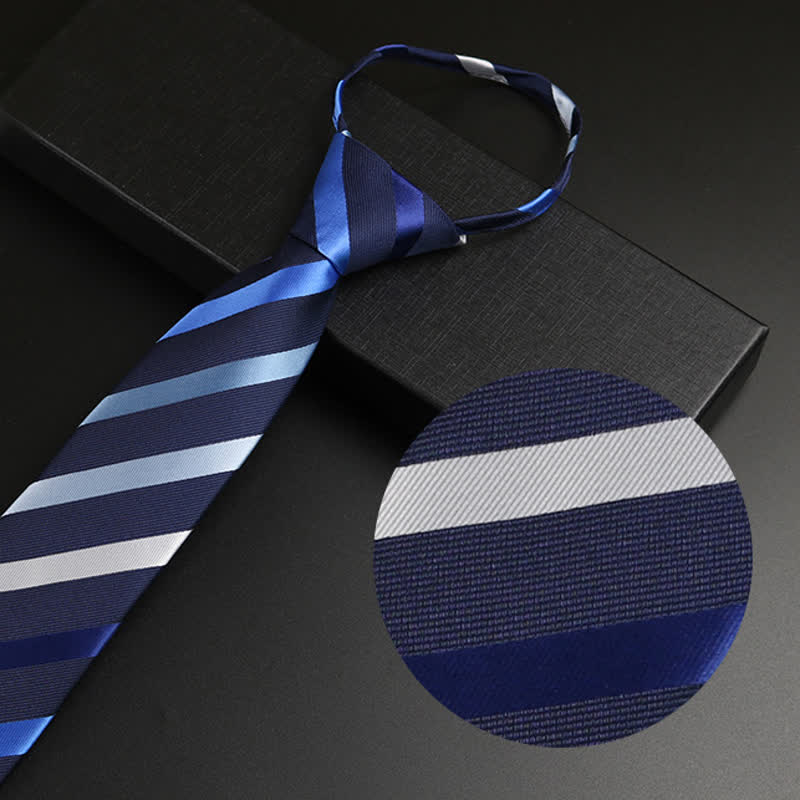 Cravate zippée bleu-gris pour homme Horizon