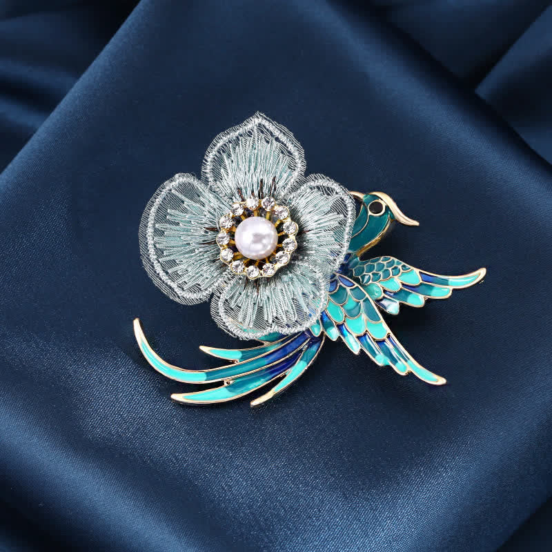 Broche Oiseau Phénix Brodée Femme