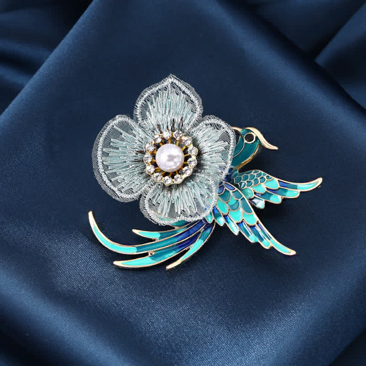 Broche Oiseau Phénix Brodée Femme