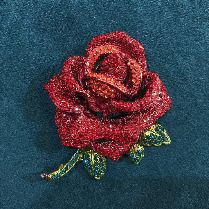 élégante Broche en strass rose pour femme
