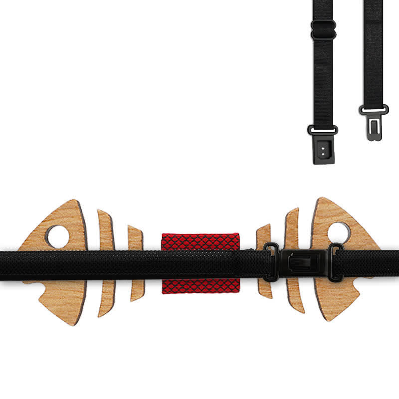 Lot de 3 nœuds papillon en bois pour homme en forme d'arête de poisson