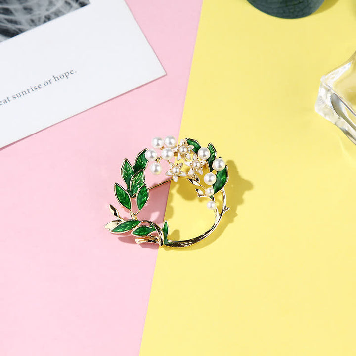 Broche couronne de fleurs de gardénia pour femme