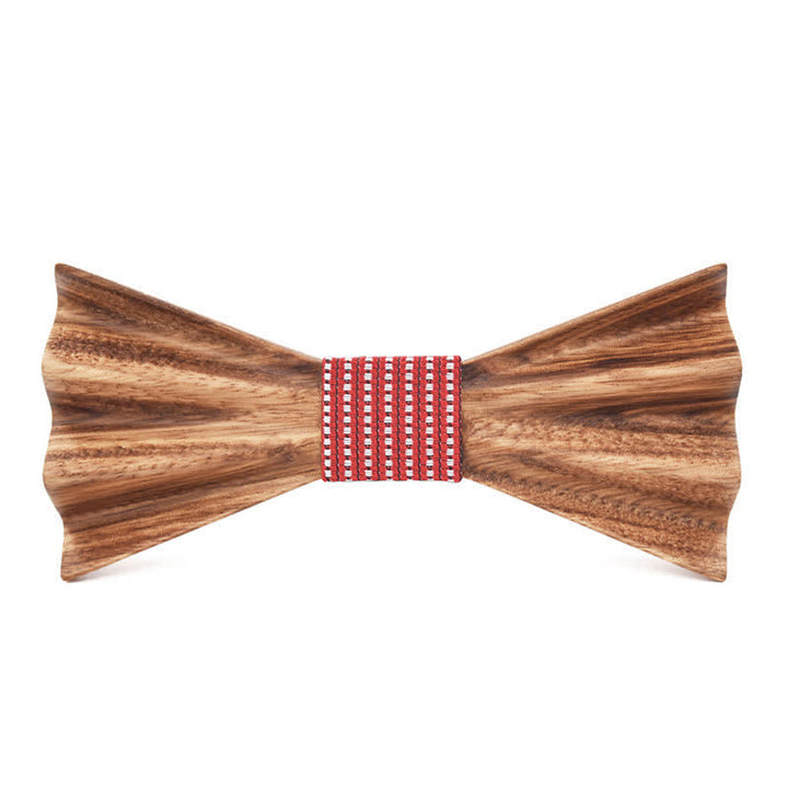 Nœud papillon en bois plié 3D stéréo marron pour homme