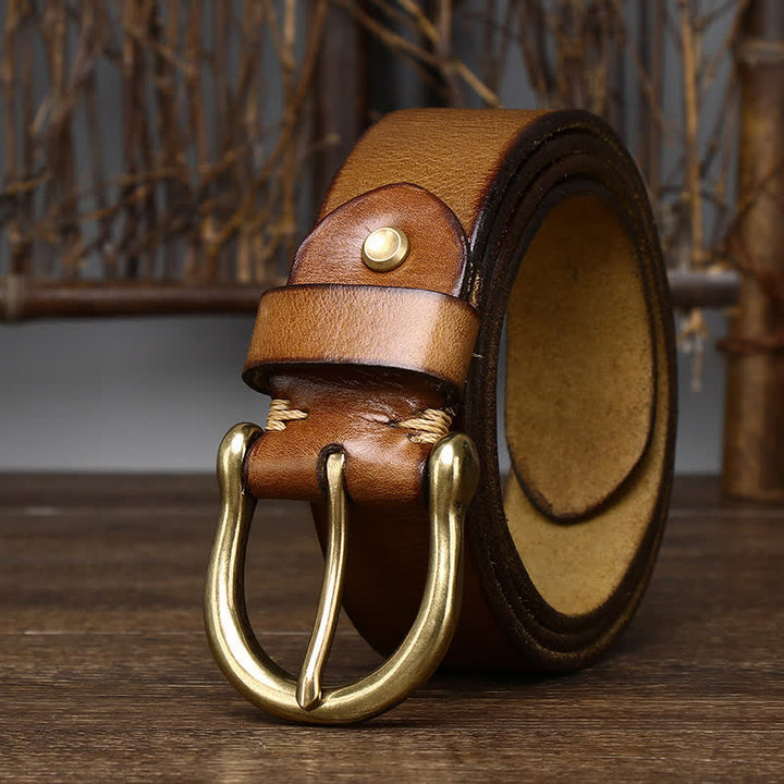 Ceinture en cuir usé et froissé tendance pour homme