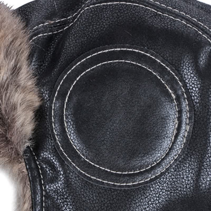 Chapeau de trappeur en similicuir doux et moelleux avec protection des oreilles