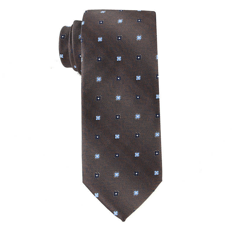 Cravate pour homme de la série Retro Brown - Fleur noire et bleue - image 5