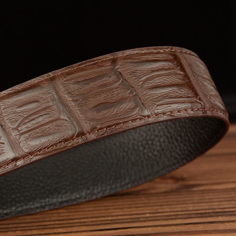 Ceinture en cuir à motif crocodile pour homme, motif Pack Of Wolves