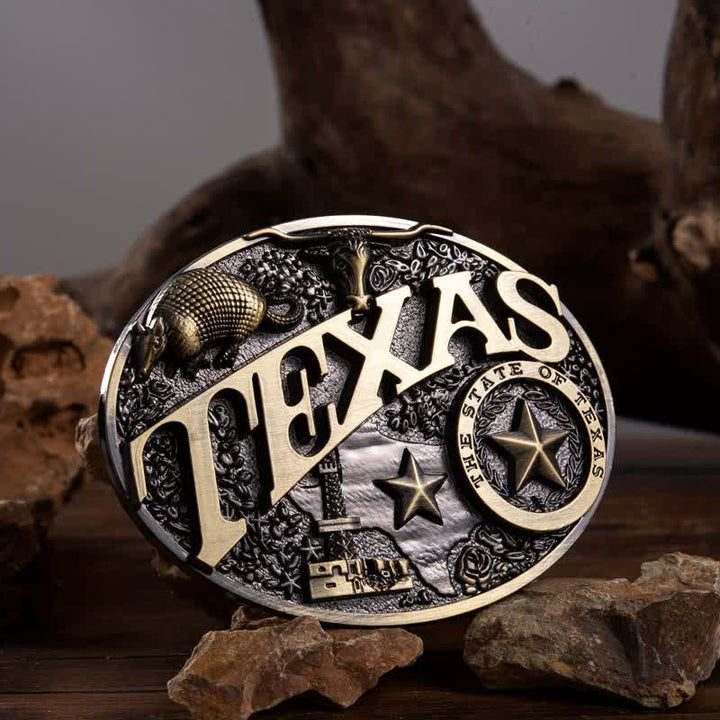 Ceinture en cuir à boucle Texas State Heritage Attitude pour homme