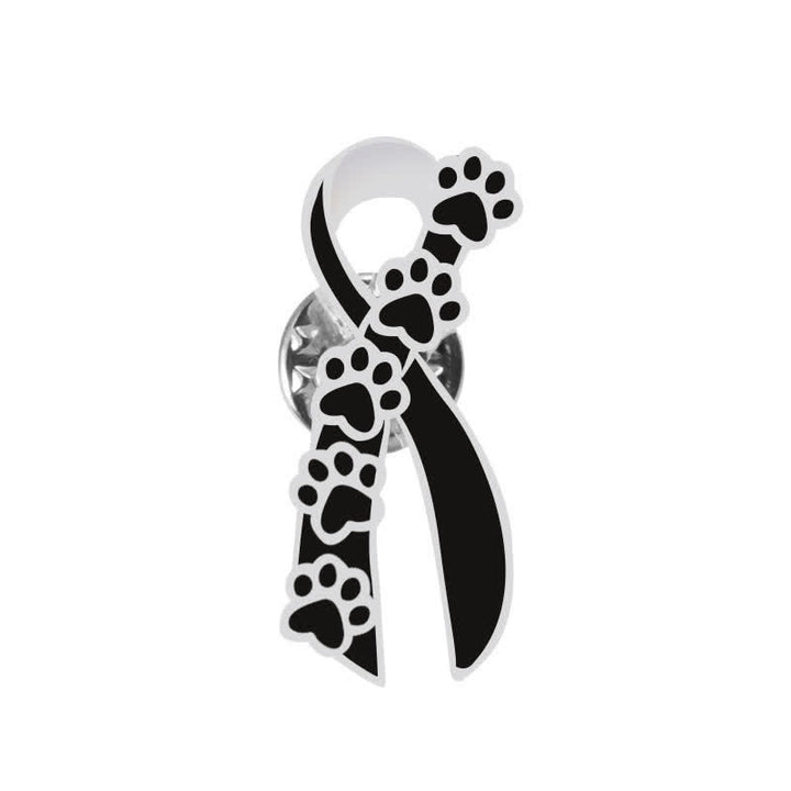 Broche en ruban avec empreinte de patte de chiot pour femme