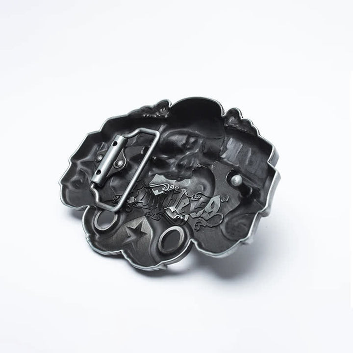 Ceinture en cuir punk fantaisie pour homme avec tête de mort