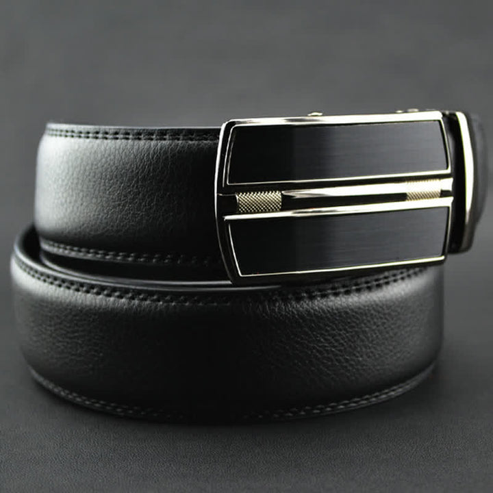 Ceinture en cuir à boucle automatique creuse simple pour homme