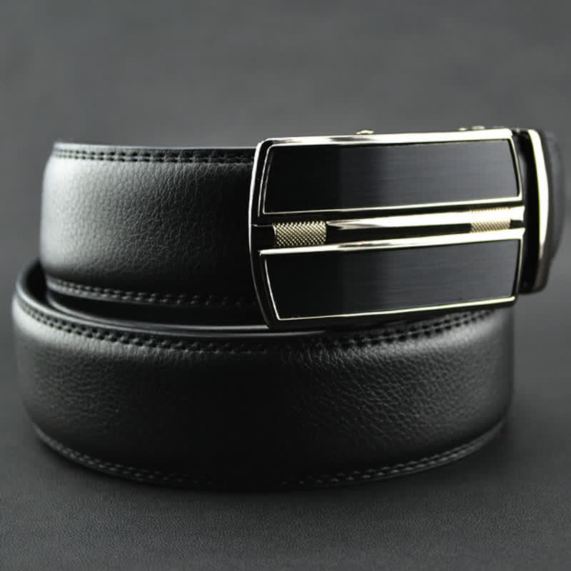 Ceinture en cuir à boucle automatique creuse simple pour homme - image 1