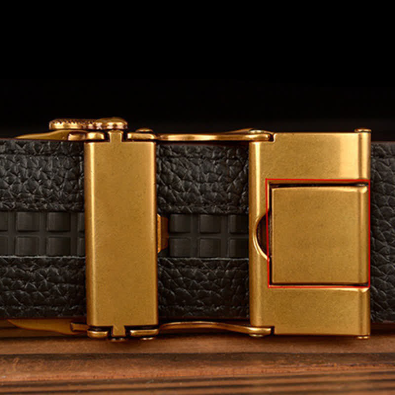 Ceinture en cuir à motif crocodile pour homme, motif Pack Of Wolves