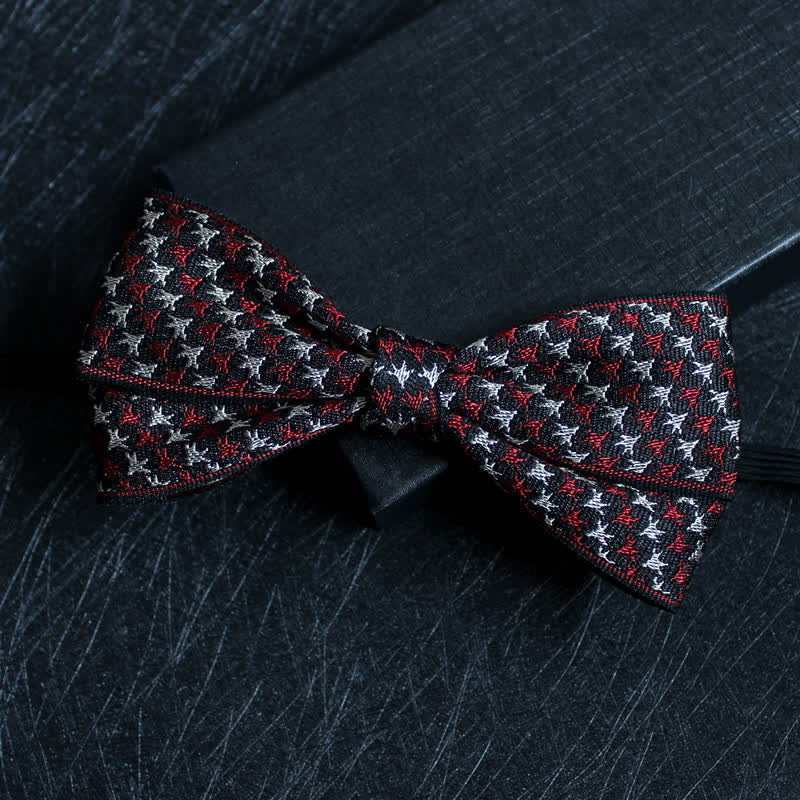 Nœud papillon double épaisseur à motif abstrait pour homme