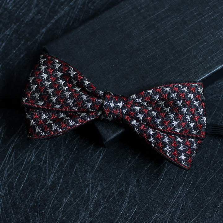 Nœud papillon double épaisseur à motif abstrait pour homme
