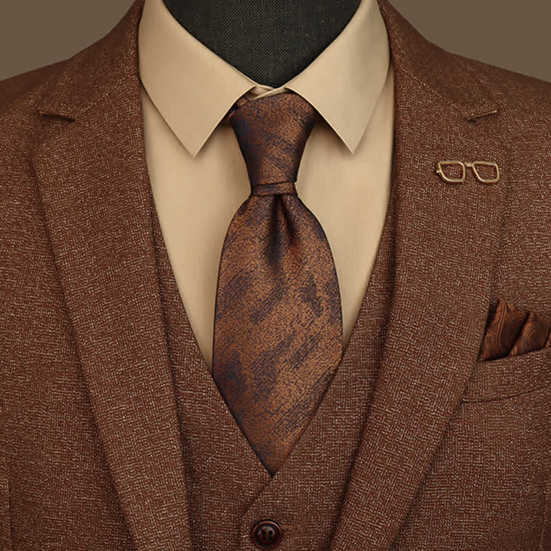 Cravate à rayures vintage pour homme avec motif graffiti - image 0