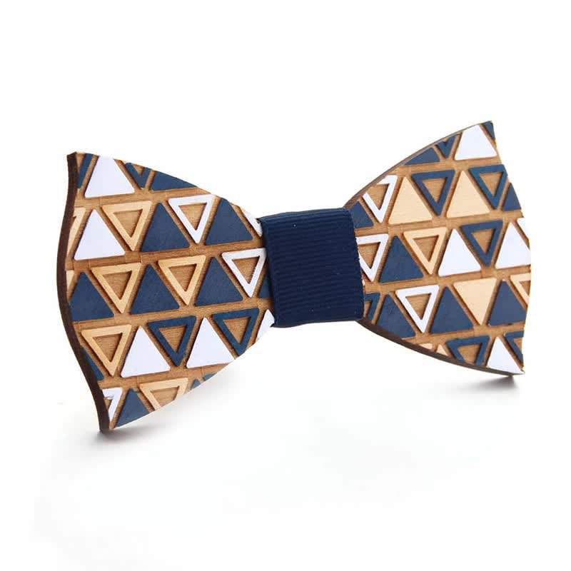 Noeud papillon en bois pour homme avec peinture de pièces de puzzle