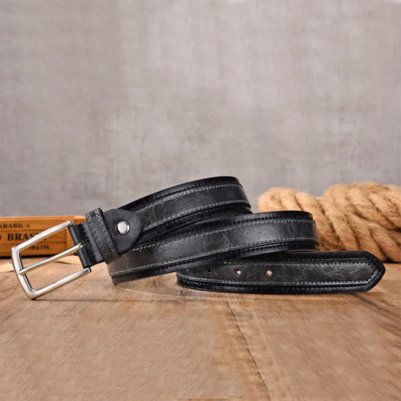 Ceinture décorative en cuir à motif floral rétro pour homme