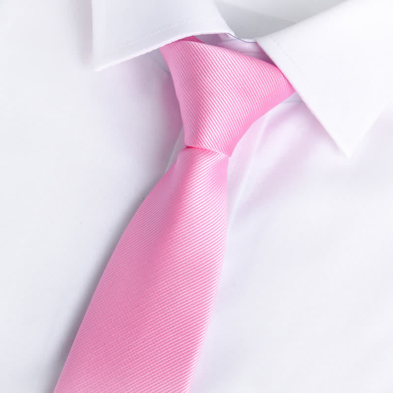 Cravate ajustable à fermeture éclair de couleur unie pour homme