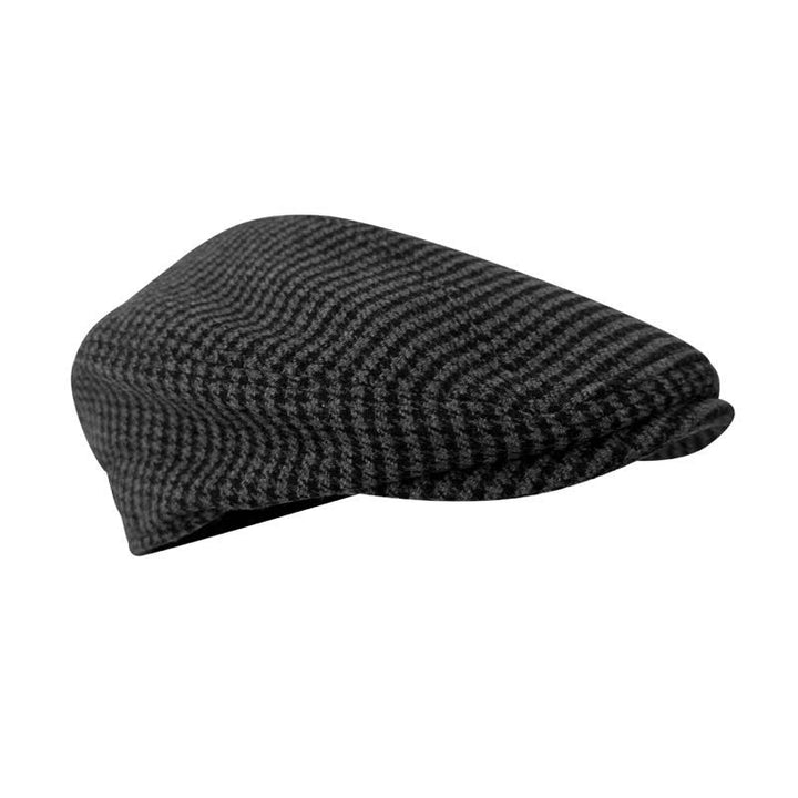 Casquette béret Ivy à carreaux pied-de-poule noir et gris