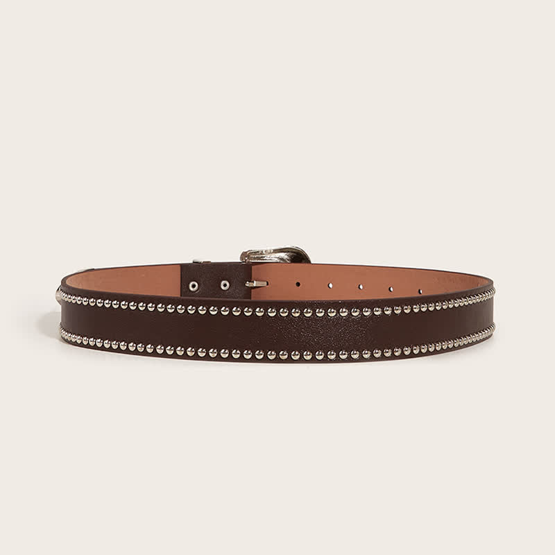 Superbe ceinture en cuir à rivets style punk pour femme