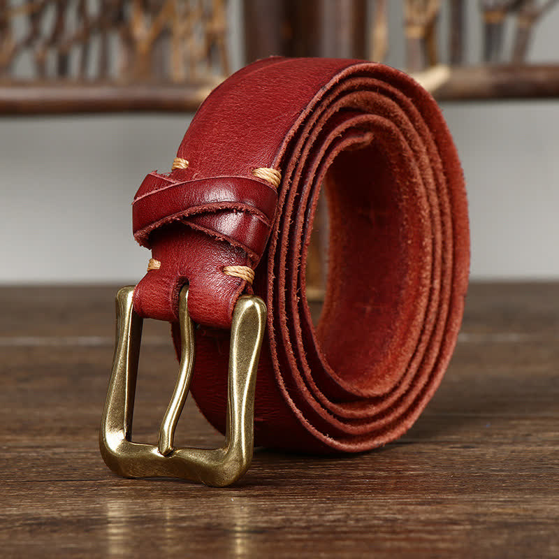 Ceinture en cuir craquelé vintage pour homme