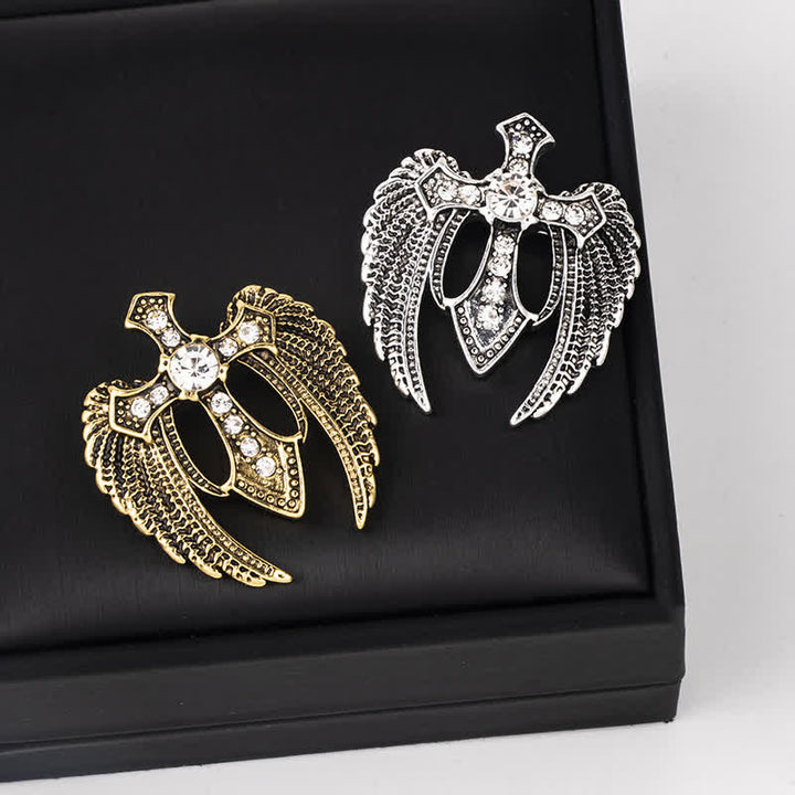 Broche en forme de croix pour homme Soar In Faith Wings