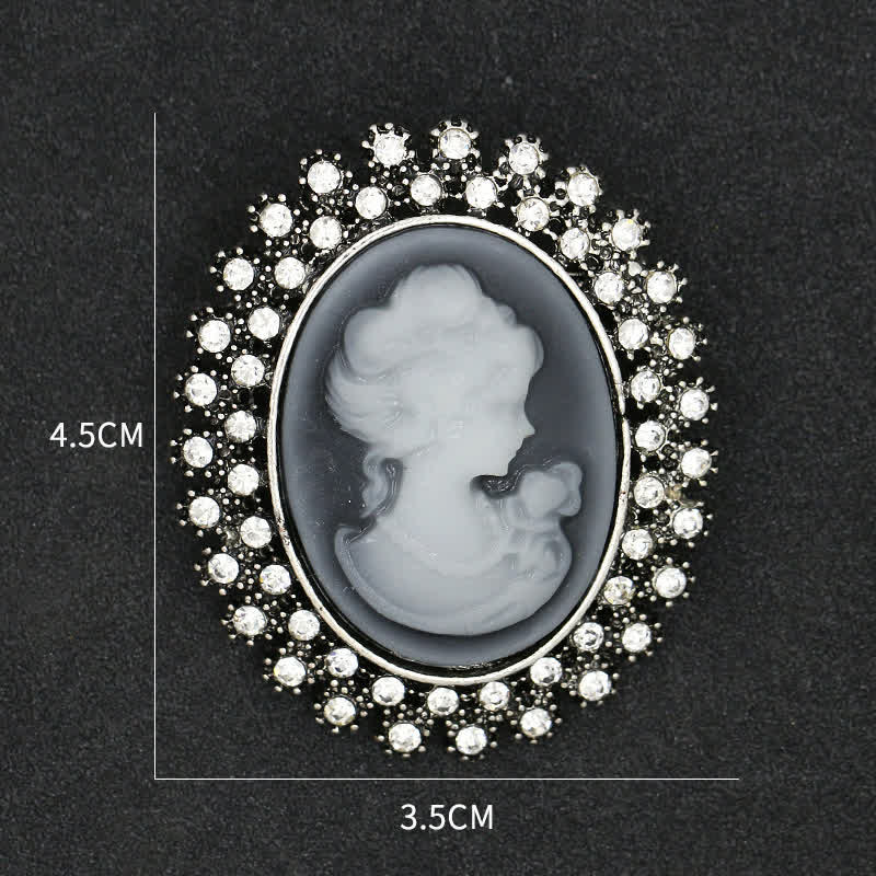 Broche victorienne pour femme avec camée ovale