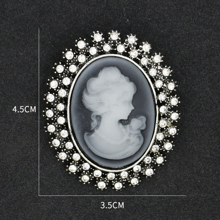 Broche victorienne pour femme avec camée ovale