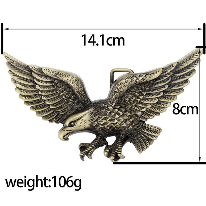 Ceinture en cuir à boucle pour homme avec motif d'aigle volant de grande taille