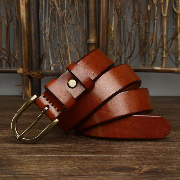 Ceinture décontractée en cuir lisse et brillant pour homme