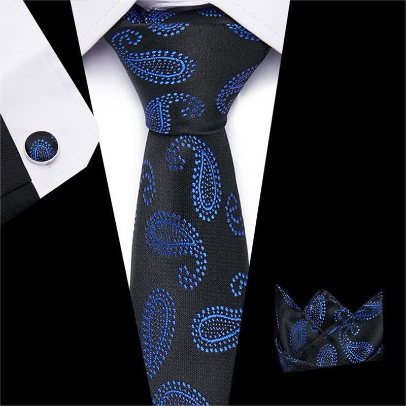 Lot de 3 cravates classiques à motif cachemire pour homme