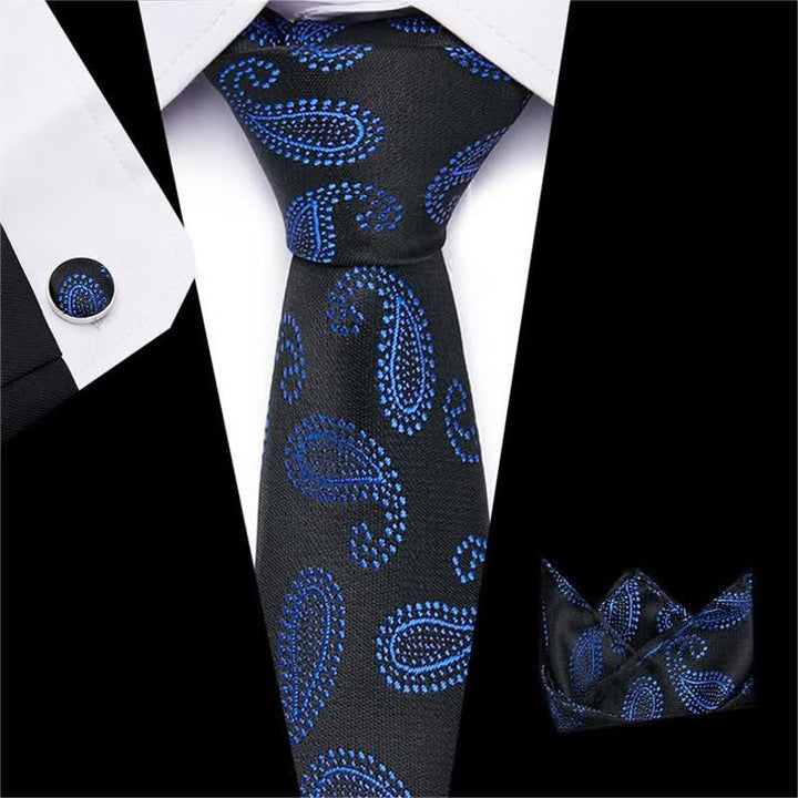 Lot de 3 cravates classiques à motif cachemire pour homme