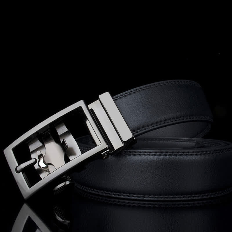 Ceinture en cuir à boucle automatique creuse sophistiquée pour homme