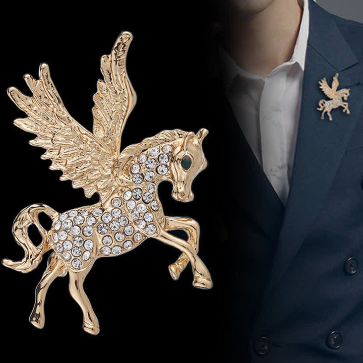 Broche vintage pour homme avec ailes de Pégase