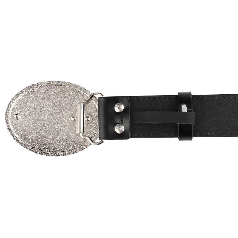 Ceinture en cuir pour homme avec plumes gravées et motif taureau
