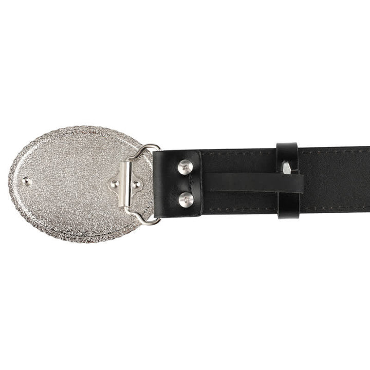 Ceinture en cuir pour homme avec plumes gravées et motif taureau